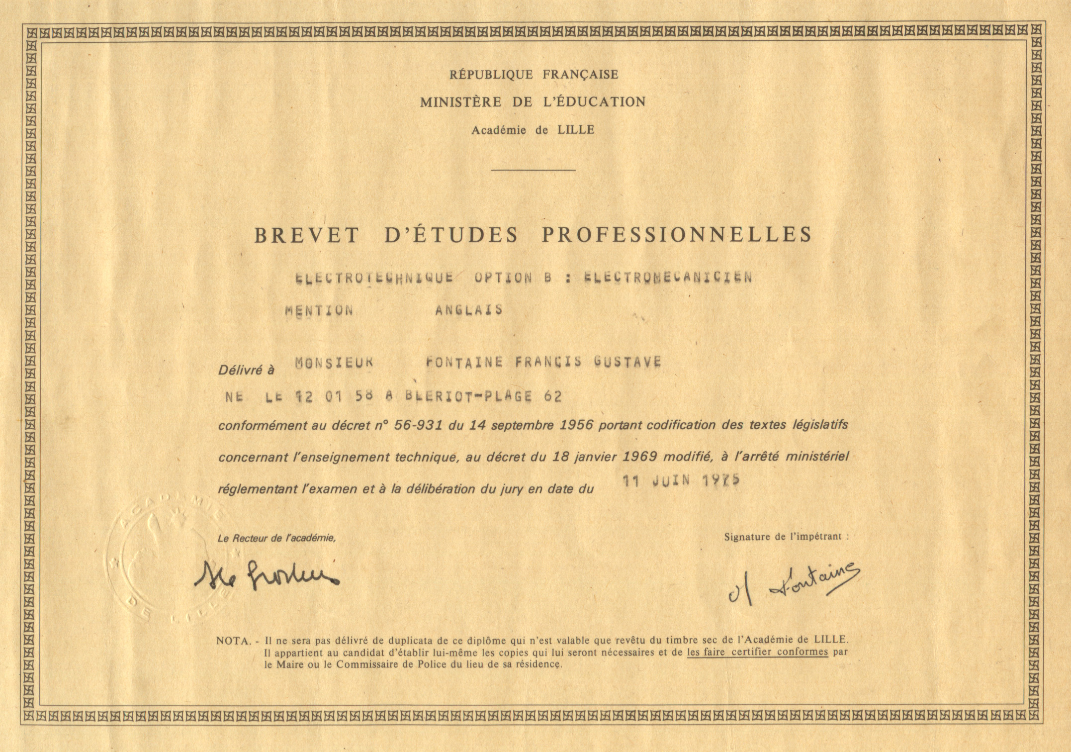 diplome equivalent au bac